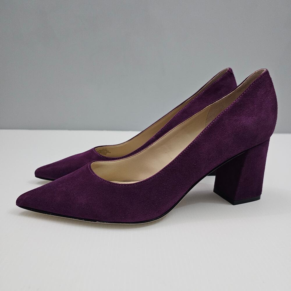 Marc Fisher Purple Suede Block Heel Pumps